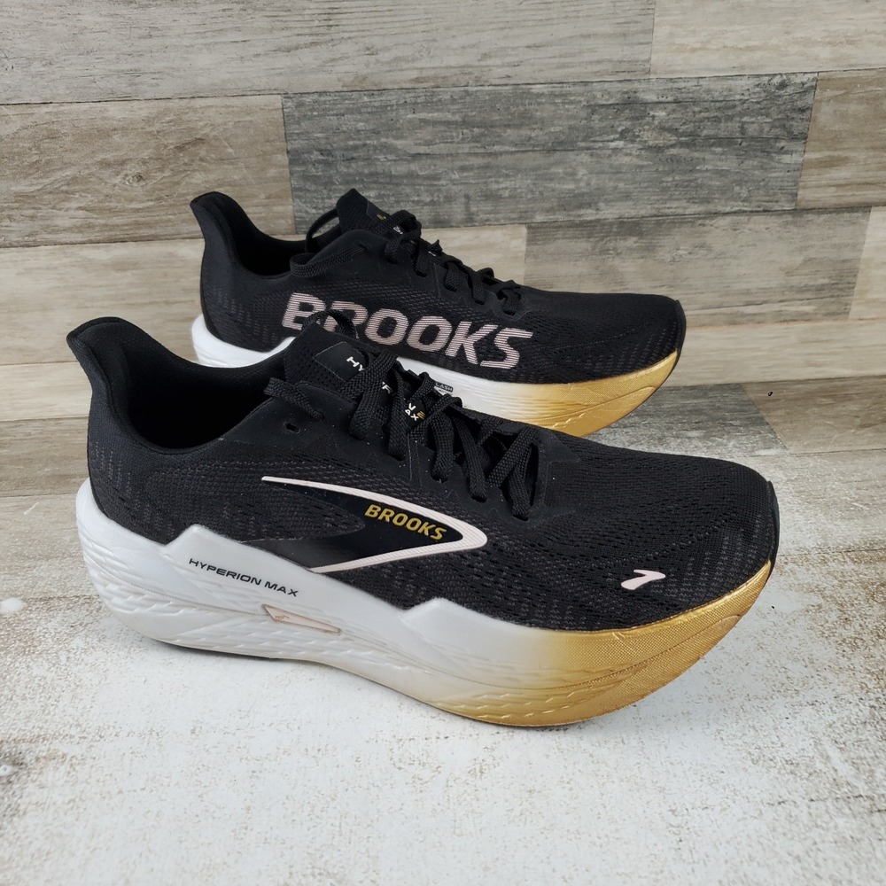 Brooks Hyperion Max 2 Mens Running Shoe Sz 9.5 D Black Gold Pink Lace Up Sneaker
